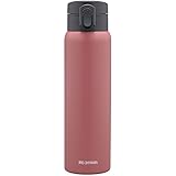 アイリスオーヤマ 水筒 マグボトル ワンタッチ 600ml アッシュピンク 保温 71度以上,保冷7度以下を6時間キープ! 片手で簡単にふたを開けることができる 真空断熱 洗いやすい お手入れ簡単 オフィスやスポーツにも 朝入れた飲み物もずっと温かく