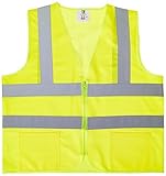 TR Industrial T801 Neon Safety Vest with Front Zipper Knitted Large Yellow [並行輸入品]