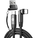 EndlesShine USB Type C ケーブル,540°回転60W 3A PD QC4.0 急速充電タイプc ケーブル高速データ転送USB A/Type C to Type-Cケーブル タイプC 充電ケーブル 高耐久ナイロン編み MacBook Galaxy(ブラック 1.8m)