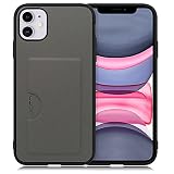 LOOF SKIN SLIM-SLOT レザー カード収納 スマホケース for iPhone 11 用 ケース カバー 背面 ストラップホール カードポケット シンプル 耐衝撃 薄型 軽量 leather [グレー]