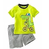 キッズ パジャマ ベビー ルームウェア 子供服　男の子 上下セット アニマル 春 秋 冬 恐竜柄 プリント 寝巻き ボーイズ 半袖 パジャマ ルームウェア 半袖パジャマ 寝間着 上下セット ショート 