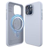 elago 磁気シリコンケース iPhone 15 Pro Max対応 6.7インチ すべてのMagSafeアクセサリーに対応 - 内蔵マグネット ソフトグリップシリコン 耐衝撃 (ライトブルー)