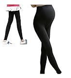 マタニティ カラフル ストレッチ レギンス 春夏 スリム 美脚 ゴム 調節可能 (ブラック)