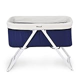 (Newox) ベビーベッド 折りたたみベッド ポータブル 収納バッグ付き 揺りかごとして利用可能 コンパクト 軽量 通気性良い 0～12ヶ月 (ブルー)