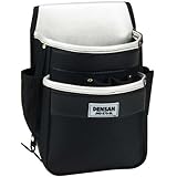 デンサン 電工プロキャンバスポーチ 2段+4ホルダー テープフッカー付 シルバー JND-870-SL