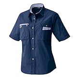 AITOZ アイトス レディース半袖シャツ (春夏用) AZ5317 008 ネイビーxミストバイオレット 17