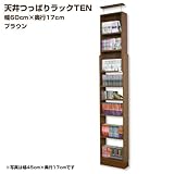 ［国産］天井つっぱりラックTEN【本体】幅60cm奥行17cm対応天井高180cm～267cmブラウン[地震対策]TEN-6017B［JAJAN正規品］