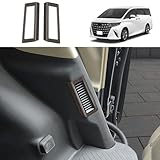 YOFAMO アルファード 40系 ヴェルファイア 40系 パーツ 2列目エアコン吹き出し口パネル インテリアパネル 内装 アクセサリー カスタム パーツ カー用品 汚れ防止 傷防止 ABS樹脂製 専用設計 簡単取付 2pcs セット(木目調ブラウン)