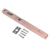 BQLZR 10 Inch Longレッドブロンズステンレススチールセキュリティドアガード正方形レバーフラッシュラッチスライドボルトwith Screw