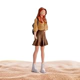 ジオラマ用ミニチュア人物フィギュア、ジオラマガールフィギュア | 1/64 スケール ロングヘアー ガール タイニー フィギュア - 建築ジオラマドレスガールモデル、キャラクターフィギュアおもちゃ