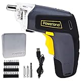 パワーランド(powerland) 電動ドライバー 3.6V充電式 USBチャージ 正逆転照明機能 27本ビットセット S008