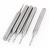 uxcell　エンドミルカッター　ストレートシャンクエンドミルカッター　5個　2mm切断直径　 3.175mmシャンク径 　2フルート　 38mmロング