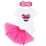 （アイム）iiniim　ベビーガールズ半袖ロンパース　トップス＋チュチュスカート＋ヘッドバンド３点セット　赤ちゃん誕生日ロンパース　カチューシャ衣装半袖ロンパース子供スカートスーツリボン付き　0-12