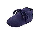 秋冬　赤ちゃん　キッズ　スクラブ　タッセル　ウォーカー　ベビーシューズ　ソフト底レース ファーストシューズ 屋内 子供 幼児 新生児靴 滑り止め (13cm（12-18ヶ月）, ネイビーブルー)