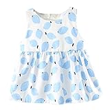 花千束　可愛い　果物　ノースリーブ　ワンピース　女の子　子供服　春/夏　ベビー服　通園/お出かけ/旅行/発表会　出産祝い/誕生日/子供の日　おしゃれ　人気　70cm-100cm　韓国　洋服 (90, 