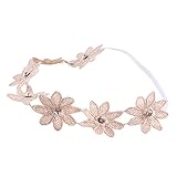 Domybest　ベビー ヘアバンド 花型　花冠　フラワーヘアバンド　リネン　キッズ 子供 カチューシャ 髪飾り ヘアアクセサリー 女の子 新生児 赤ちゃん 出産祝い 内祝い お宮参り 誕生日 100