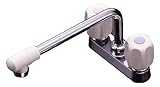 ミズタニバルブ 【キッチン用混合栓】 2穴台付2ハンドル水栓 断熱キャップ付 K13-38G-M32