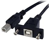 StarTech.com 30cm USB2.0 パネルマウント型ケーブル パネルマウント用USB Bポート(メス) - USB Bポート(オス) USBPNLBFBM1