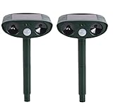 MedianField 【 猫よけ ソーラー 撃退器 2個 セット 】 電気代0円 無農薬 動物撃退器 害獣 音波 地面にさすだけ 猫対策 充電 撃退 超音波 (猫よけ)