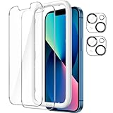 JETech iPhone14 6.1インチ用 全面保護フィルム カメラレンズフィルム付き 強化ガラスフィルム HDクリア 2枚+2枚セット