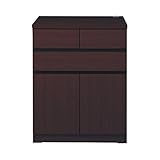 デスクサイドキャビネット　　ダークブラウン　扉