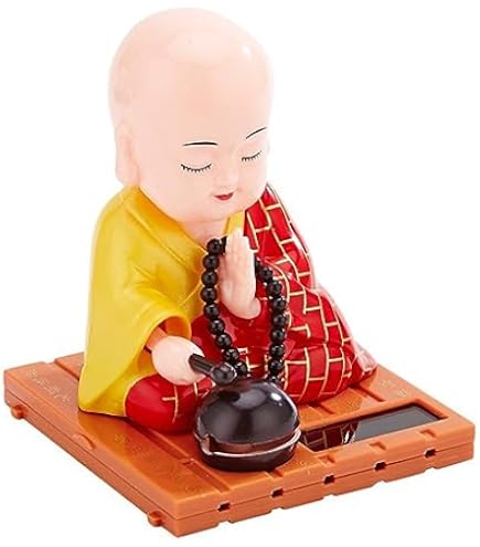 Amazon | 僧侶 和尚 坊ちゃん 小坊主 置物 ソーラーフィギュア 車 飾り 