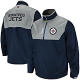 NHL Reebok Winnipeg JetsセンターIce Quarter Zipホットジャケット – ネイビーブルー 3L