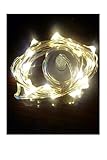 (SCGEHA) LED ストリングライト イルミネーション 電飾 銅線ワイヤー 2m 防水 ボタン電池 （ホワイト１個）