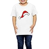 面白い 子供 サンタクロース 帽子 デザイン Ｔシャツ 100%棉 White Size 3 Toddler
