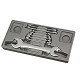 Je Tech owsf-10 C Craftman Ratchetingオープンエンドレンチ&スパナセットリング10個Househomeツールボックス、パック1セット。