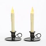セットの2ウィンドウキャンドルアイボリーDrip TapersとBases LC003127