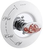 Kohler K-262-TL-0 Antique Fables & Flowers Ceramic Dial Plate and Handle Inset, White [並行輸入品]