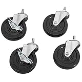 Akro-Mils AWPCAST4 4-Inch Swivel Caster Pack for Chrome Wire Shelving System Upright Legs 2 Casters 