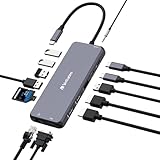 バーベイタム(Verbatim) PD急速充電対応 USB Type-Cハブ 14 in 1 最大85W USB Power Delivery HDMI(4K 60Hz) HDMI(4K 30Hz) VGA×1 インサーネット USB-A (3.0) ×3 USB-C USB-A(2.0)×2 SD(3.0) MicroSD(3.0) USB-C PD 対応32154