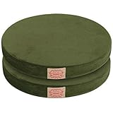 Shinnwa クッション 低反発 座布団クッション 丸型 椅子用 直径 40cm 丸クッション 洗える ラウンドクッション ふわふわ ベロア 無地 低反発 シートクッション チェアクッション 丸い 座面クッション シェルチェア クッション ダイニン