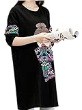 (オーセンティック) AUTHENTIC マタニティ ウェア ワンピース プリント カジュアル 妊婦 ゆったり 産前 産後 (XL, ブラック)