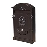 ポスト 郵便受け レトロ ブロンズ【幅30×奥行9.5×高46.5cm】 post-darkb