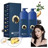 2本キャビアプロテインヘアカラー 白髪染め シャンプー 500ML ボタニカルカラークリームシャンプー 白髪染めシャンプー 男女兼用 簡単で便利 (ブラックティー（Black Brown）, 500ml*2本)