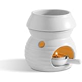ComSaf アロマポット 陶器 アロマ炉 アロマキャンドルホルダー キャンドルバーナー アロマバーナー アロマディフューザー マット 白