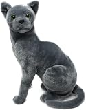 【VIAHART】 ロシアンブルー レイ ぬいぐるみ グレー Mサイズ (約30cm) ふわふわ 猫 おもちゃ 洗えるぬいぐるみ [並行輸入品]