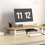 モニター台 卓上 モニタースタンド 机上台 昇降台 PC台 折りたたみ可能 ディスプレイ 台 人間工学デザイン 収納機能付き 組立不要 省スペース設計 デスク整理 キーボード収納 スマホ収納 パソコンスタンド 30×20×8cm (ウォールナット)