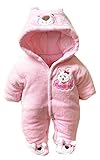 (コ-ランド) Co-land ベビー服 ふわふわ ロンパース 赤ちゃん カバーオール 耳付き 新生児 長袖 フード アニマル 着ぐるみ 綿入り 秋冬防寒 出産祝い ピンクウサギ 56