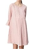 (オーセンティック) AUTHENTIC マタニティ ワンピース フレア 妊婦服 産前 産後 体型カバー フォーマル 優雅 (XL, ピンク)