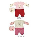 【SiShuNon/シシュノン】水玉レイヤー顔ウサギスタイ付カバーオール 水玉 ドット レイヤー ウサギ スタイ付 カバーオール 80 15 ホワイト