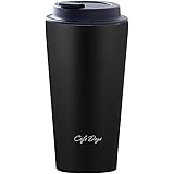アイリスオーヤマ 【ドリンクホルダー対応!】 タンブラー トラベラーリッド付き 350ml ブラック 斜めにしてもこぼれないカフェ風ふた付き 運転中や持ち歩きにも安心 手にフィットするスリムタイプ 真空断熱 滑らかな口当たり設計 コンビニマグ 保温7