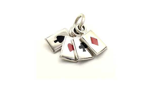 Amazon トランプ柄 ハート スペード ダイヤ クローバー ペンダント ペントップ シルバー９２５ ネックレス 通販