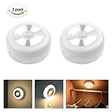 MIYOLE ナイトライト 人感センサーライト 省エネ 3Mテープ ホック付き 2個セット 落ちにくい キチン・クロゼット・玄関 自動点灯 消灯 夜間ライト 乾電池式