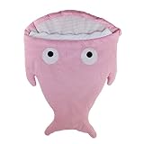 Wewillスーパー快適なCartoon Shark Sleepingバッグanti-kicking新生児Sacksおくるみブランケット、34-inch 34inch ピンク CAT0218_Pink