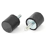 uxcell　防振ゴム ラバー除振マウン　M4 x 12mmねじ　アブソーバー　アイソレーター　15 x 15mmゴム　2個