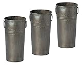 アンティークブリキバケツ 筒型 S 150Φ×300Hmm 2529-C 3個セット